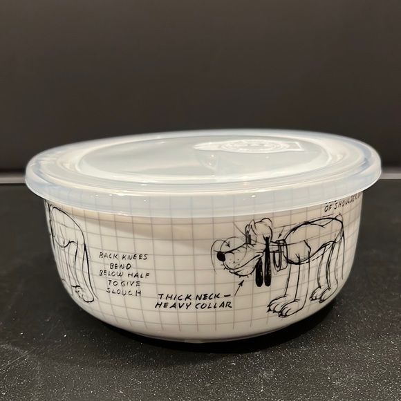 Goofy Sketchbook Ceramic Covered Bowl - Picture 1 of 5
